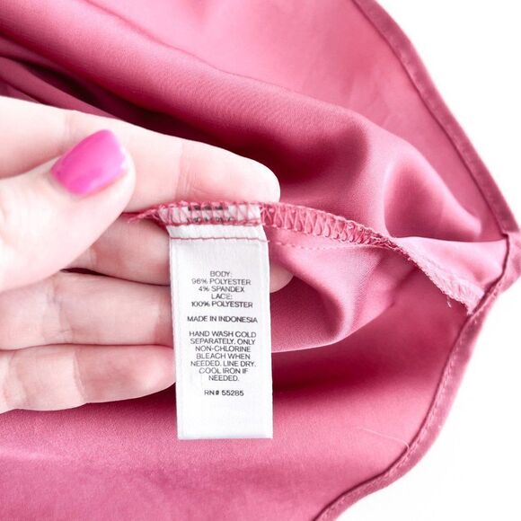 Express Blouse Lace Top Pink Front Zip V-Neck Sleeveless Women's S - Picture 5 of 7